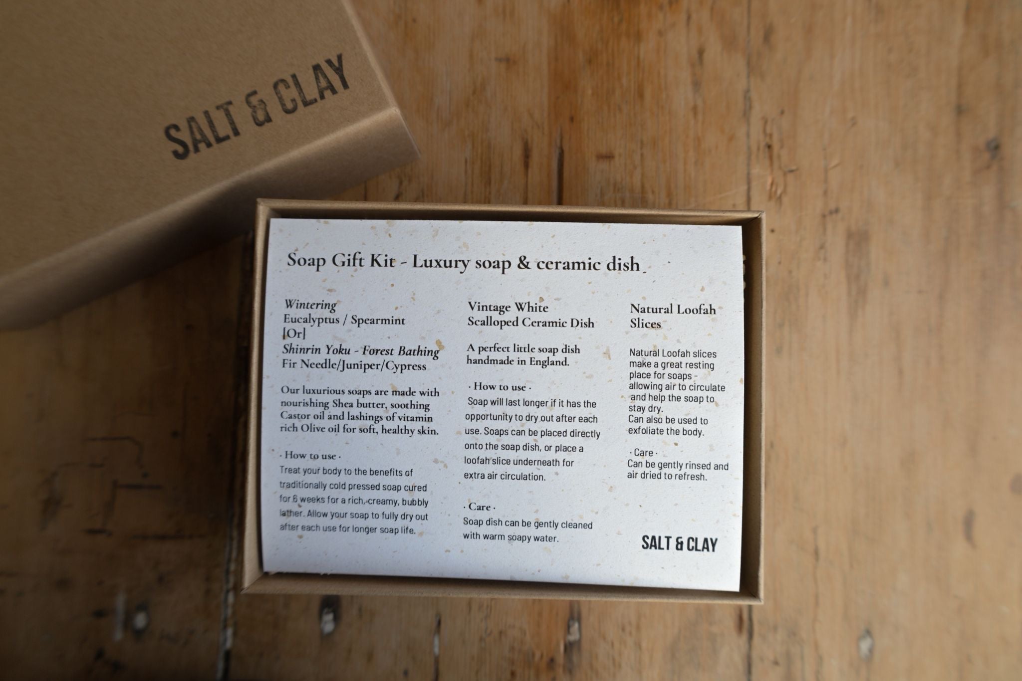 Soap Kit - With ceramic saucer, loofah and nail brush.