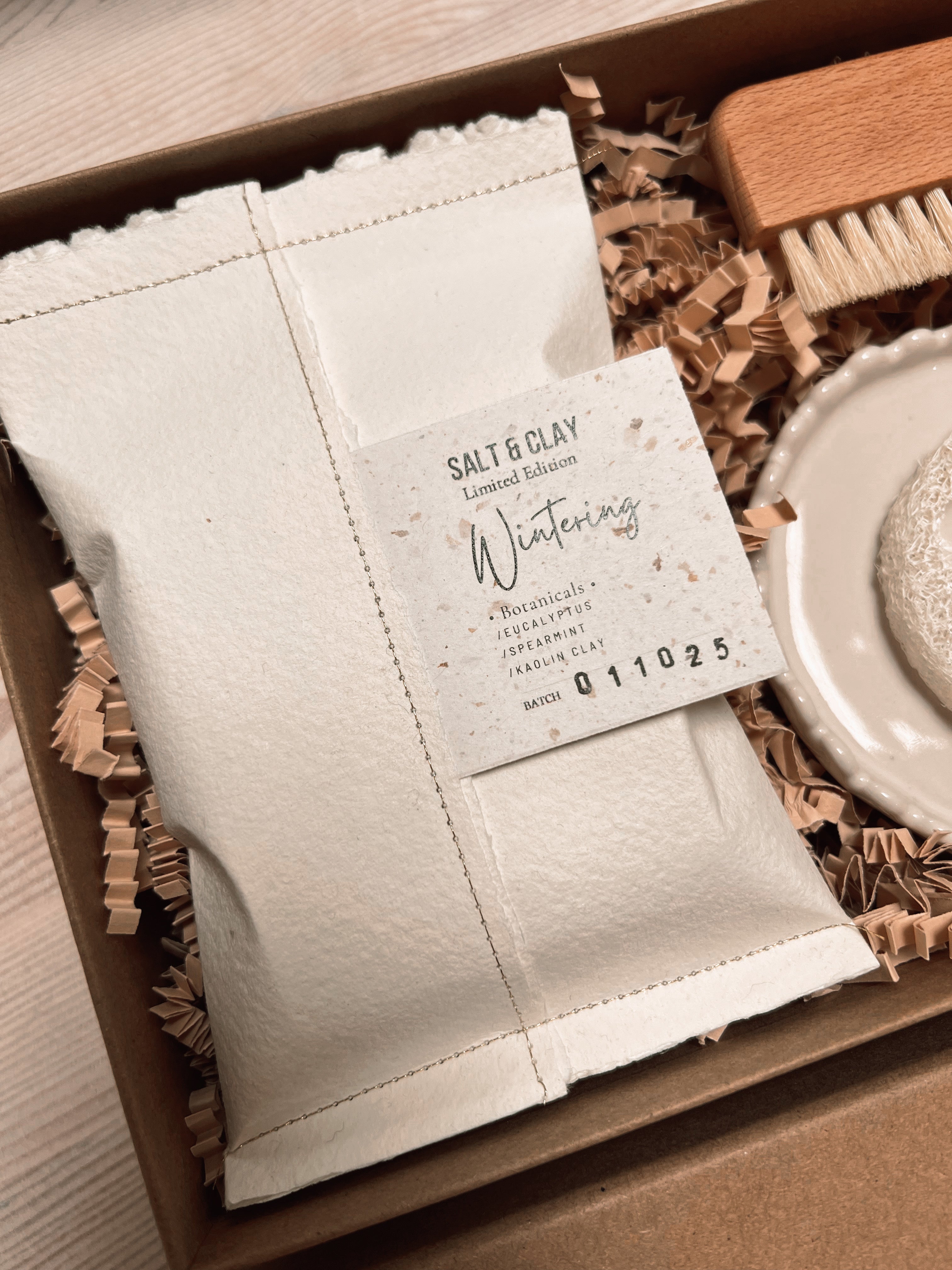 Soap Kit - With ceramic saucer, loofah and nail brush.