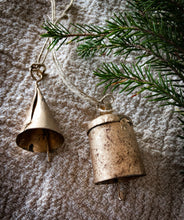 Load image into Gallery viewer, Rustic recycled tin bell decoration
