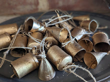 Load image into Gallery viewer, Rustic recycled tin bell decoration
