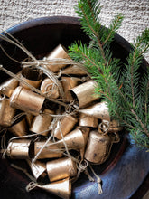 Load image into Gallery viewer, Rustic recycled tin bell decoration

