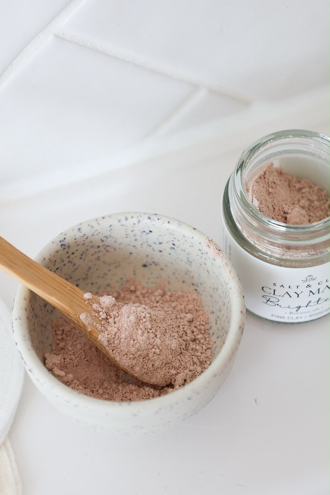 BRIGHTEN Clay Face Mask  [French Pink Clay & Rosehip]  For brightening and exfoliating dull and lacklustre skin.