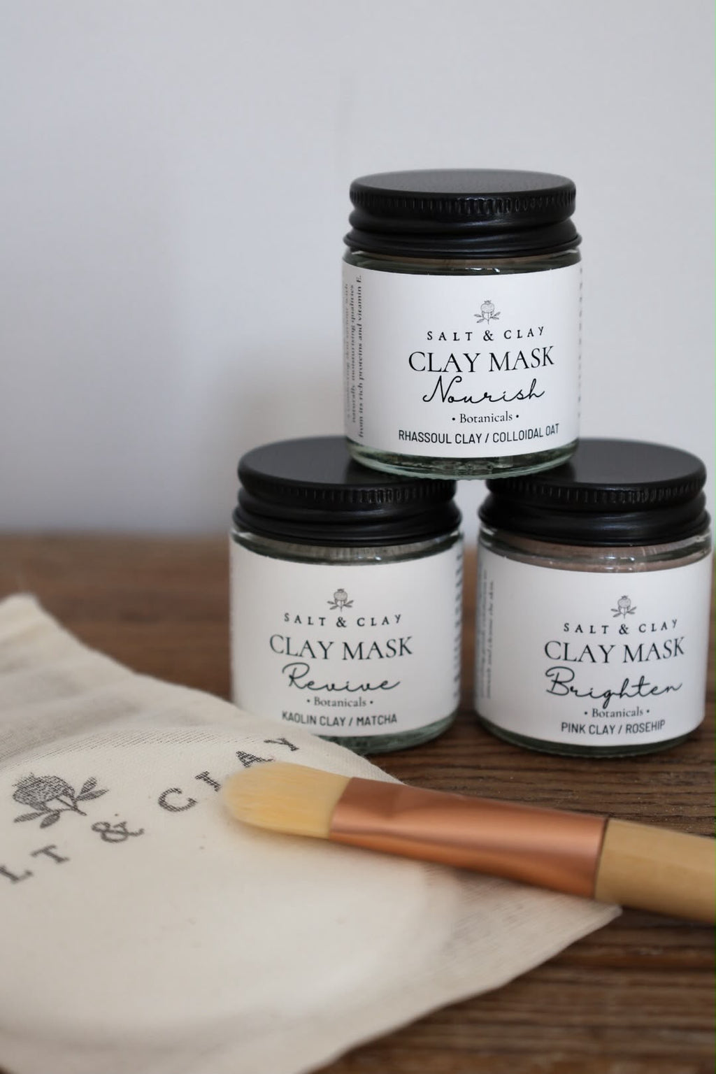 BRIGHTEN Clay Face Mask  [French Pink Clay & Rosehip]  For brightening and exfoliating dull and lacklustre skin.