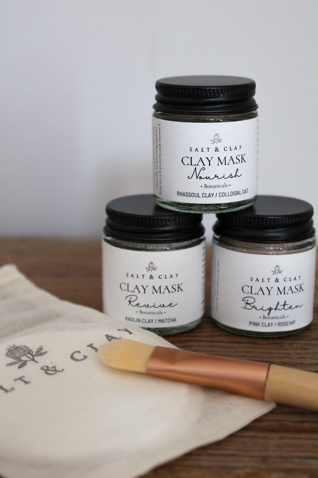 BRIGHTEN Clay Face Mask  [French Pink Clay & Rosehip]  For brightening and exfoliating dull and lacklustre skin.