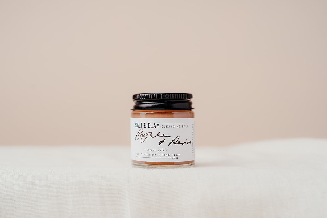 Our best selling creamy cleansing balm featuring french pink clay and gentle Rose Geranium essential oil. Plant based beauty. Vegan skincare. Vegan beauty. Salt & Clay. 