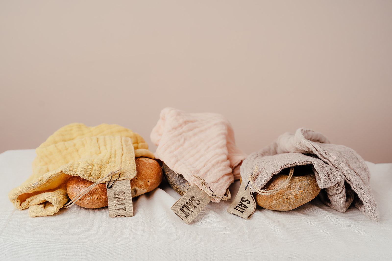 Face cloth. Hand dyed with natural fruit and vegetable dyes. Vegan skincare. Salt & Clay. Hampshire UK.